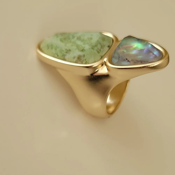 NWT Kendra Scott Gold Tone Margot Cocktail Statement Ring 14K Gold Plated - Picture 7 of 8